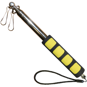handheld telescopic flagpole - yellow handle