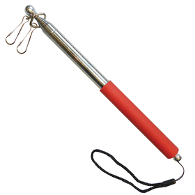 handheld telescopic flagpole - solid red handle