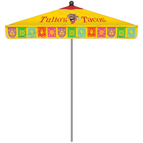 7.5' heavy duty square umbrella with valance kit