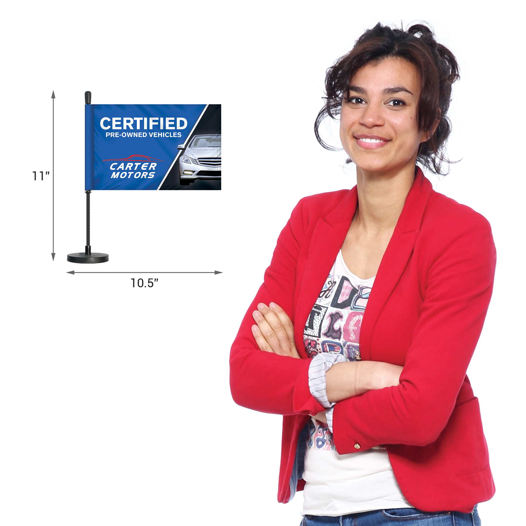 Custom Magnetic Car Flags - Single Reverse