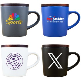 oceanside 16oz ceramic stoneware mug with wood lid