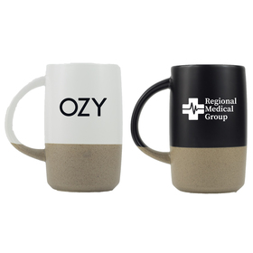 madison 17oz 2 toned ceramic mug with handle