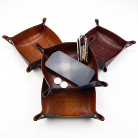 new age italian pu leather travel valet tray