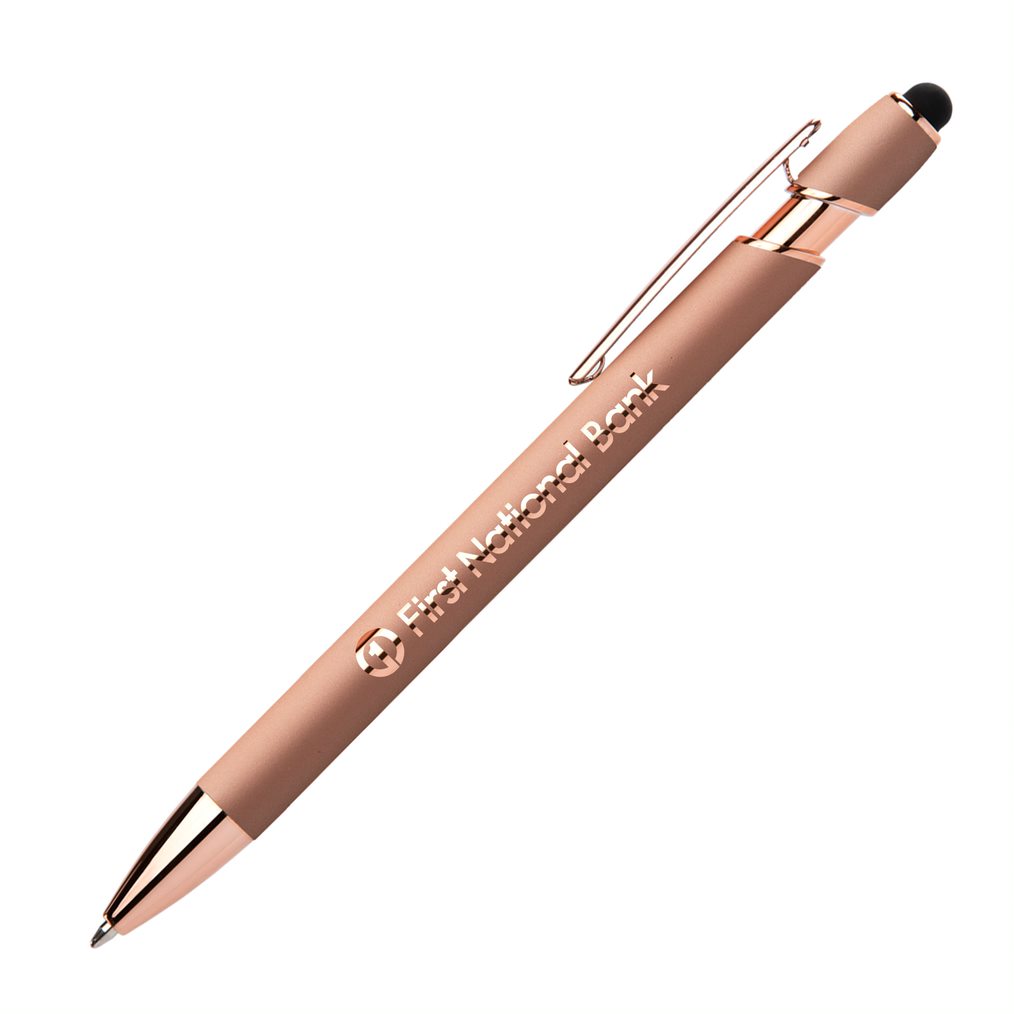 Abcsea Executive Iridium Kugelschreiber - Silber/Gold, Mit Metallclip & Ledertasche - Hochwertiger Schreibkomfort