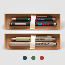York Recycled Plastic Bronze Trim Pen Gift Set
