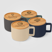 Café Virtuoso -  355 ml Ceramic Mug with Bamboo Lid