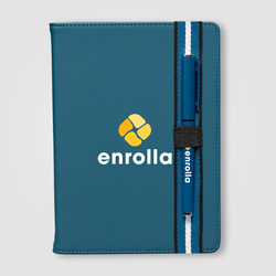 Set di penne per diario ricaricabili in materiale riciclato Newport Chevron - A5