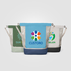 Borsa con coulisse in rete riciclata Neri - 34 L