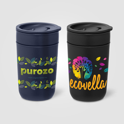 Danube - 355 ml Ceramic Tumbler with Recycled Plastic Exterior & Lid