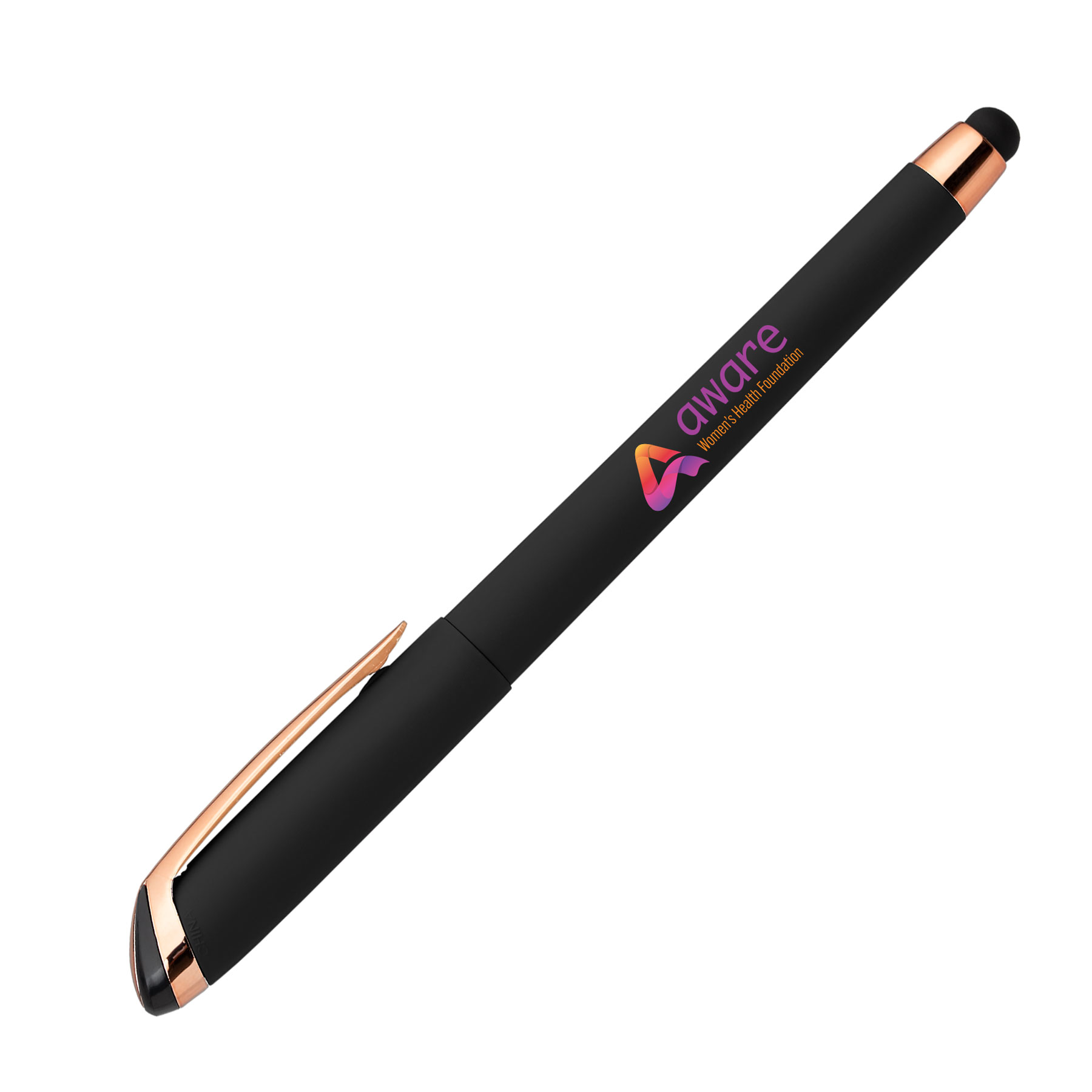 Gazelle Gel Softy Rose Gold Pen w/ Stylus - ColorJet