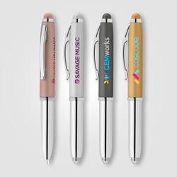 Vivano Softy Metallic Pen w/ LED Light and Stylus - ColorJet