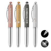 Vivano Softy Metallic Pen w/ LED Light and Stylus - Laser