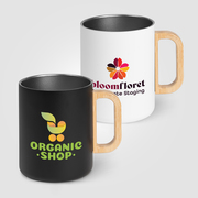 Vancouver - 18 oz. Stainless Steel Double Wall Mug with Bamboo Handle - ColorJet