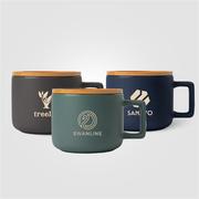 Café Virtuoso -  12 oz. Ceramic Mug with Bamboo Lid - Ceram-X