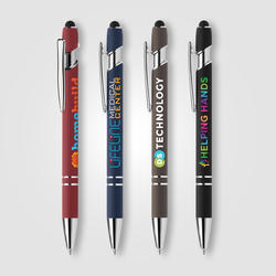 Ellipse Softy Recycled Aluminum Pen w/ Stylus + Anti-Fraud Ink - ColorJet