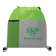 Metroplex - Non-Woven Drawstring Bag with 210D Pocket - ColorJet