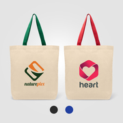 Tonga - 5 oz. Natural Cotton Tote w/ Color Straps - Heat Transfer