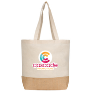 Rio™ Shopper Tote Bag - 5 oz. Recycled Cotton Blend with Jute - Heat Transfer
