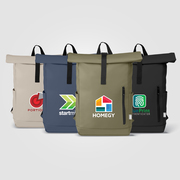 Malmö rPET  Waterproof Zipper 15-Inch Laptop Rolltop Backpack – 12L - Heat Transfer