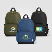 Kora rPET Dual Pocket Gold-Zip 15 Inch Laptop Backpack - 20L - Heat Transfer