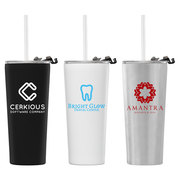 Excalibur - 22 oz. Double-Wall Stainless Tumbler with Straw​