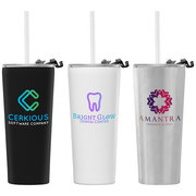 Excalibur - 22 oz. Double-Wall Stainless Tumbler with Straw​​ - ColorJet