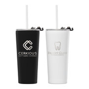 Excalibur - 22 oz. Double-Wall Stainless Tumbler with Straw​​ - Laser