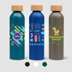 Eden - 20 oz. Aluminum Water Bottle with Bamboo Lid - ColorJet