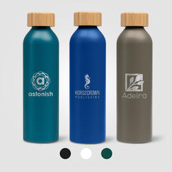 Eden - 20 oz. Aluminum Water Bottle with Bamboo Lid - Laser