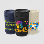 Danube - 12 oz. Ceramic Tumbler with Recycled Plastic Exterior & Lid - ColorJet