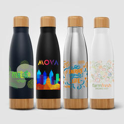 Ibiza Bamboo - 22 oz. Double-Wall Stainless Bottle - ColorJet