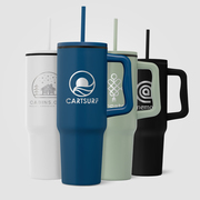 Polar - 40 oz. Stainless Steel Tumbler with Plastic Liner and Straw - Laser
