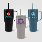Majesty Recycled Stainless Steel Straw Tumbler - 30 oz. - ColorJet