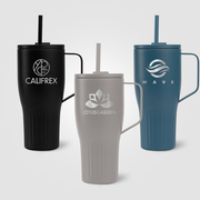 Majesty Recycled Stainless Steel Straw Tumbler - 30 oz. - Laser Engraved