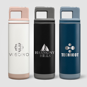 Grosche Alpine Stainless Steel Removable Straw Flip n' Sip Bottle - 20oz -Laser Engraved