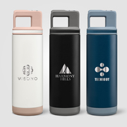 Grosche Alpine Stainless Steel Removable Straw Flip n' Sip Bottle - 20oz -Laser Engraved