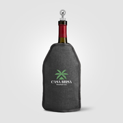 Nest Recycled Polyester Heathered Wine Bottle Cooler – 6.4 x 8.9 in. -Heat Transfer
