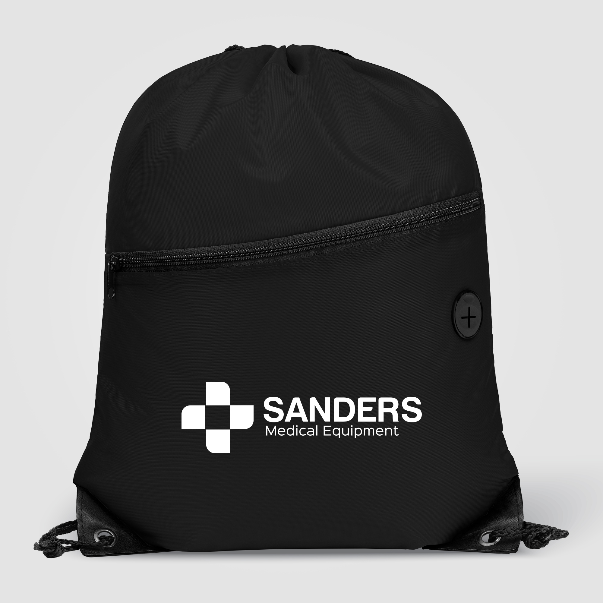 Vilda 210D Polyester Drawstring Backpack with Zippered Front Pocket