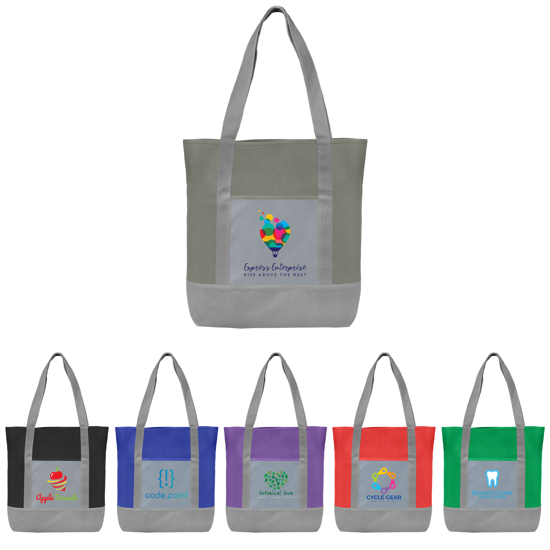 Glenwood - Non-Woven Tote Bag with 210D Pocket - ColorJet