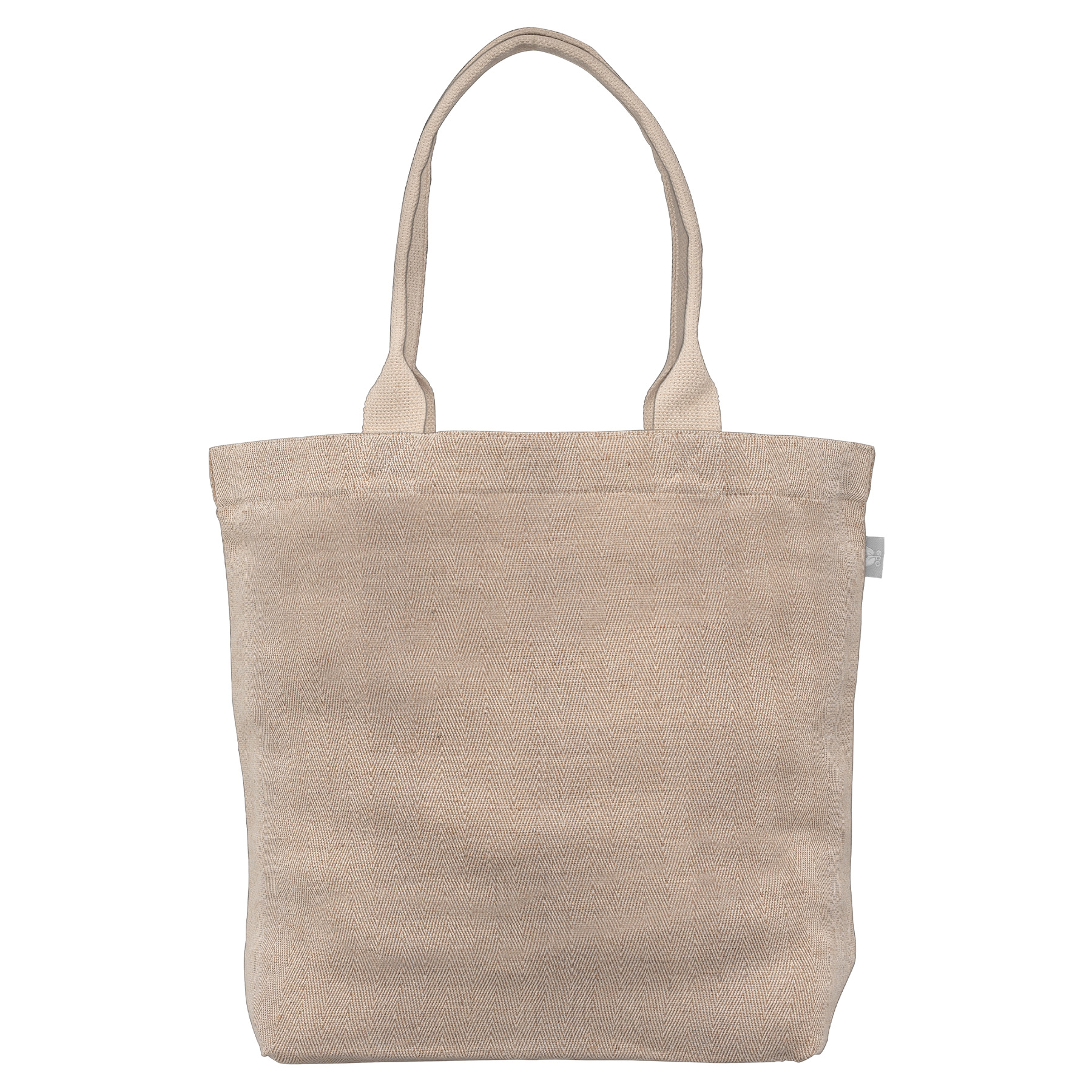 Savannah - Cotton & Jute Tote with Herringbone Pattern