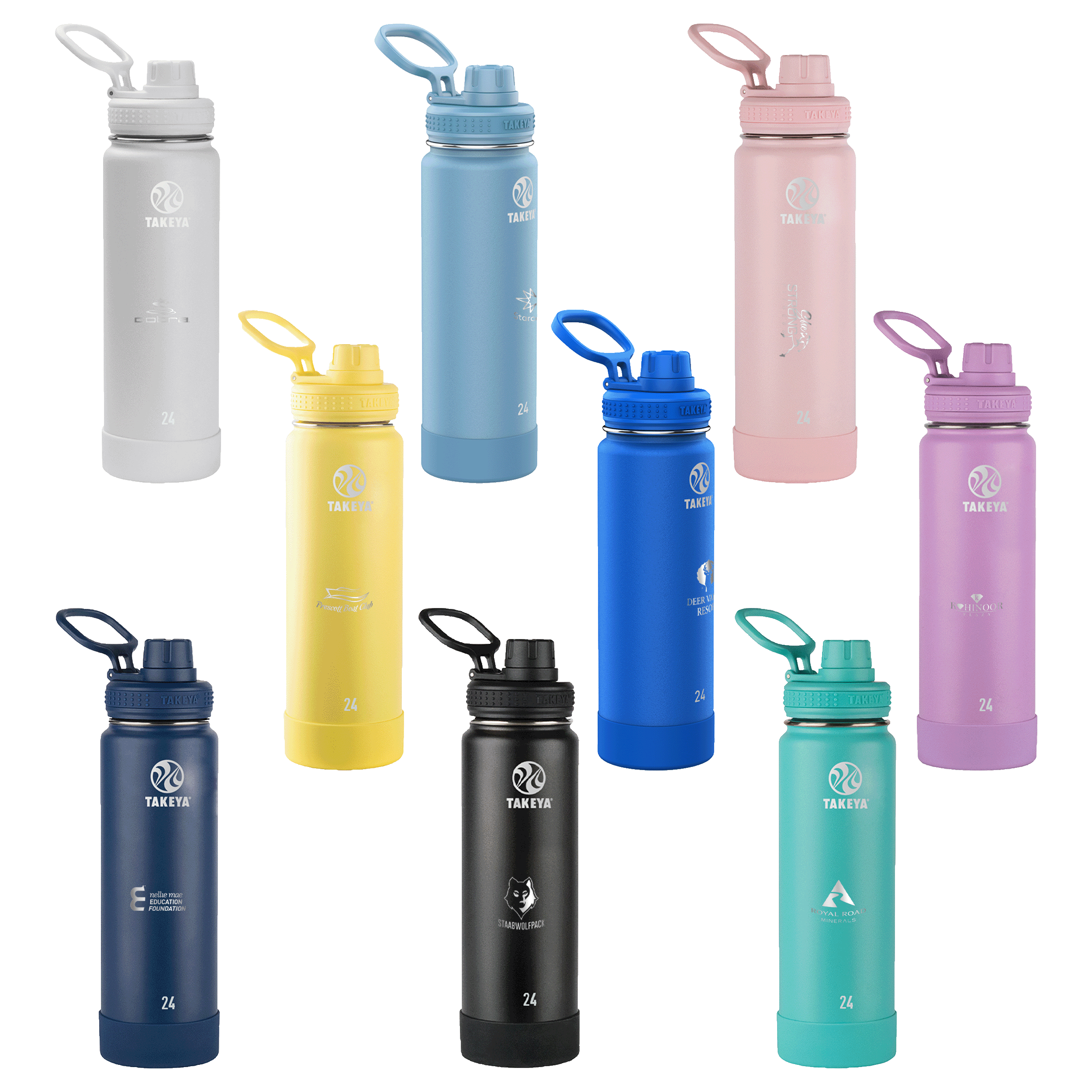 Takeya Actives Insulated Stainless Steel Water Bottle with Spout Lid, 24  Ounce, Bluestone