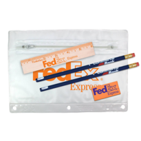 Clear Translucent School Kit with 2 Pencils
