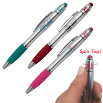 Ribbon Spin Top Pen with Stylus