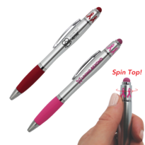 Ribbon Spin Top Pen with Stylus