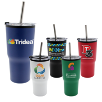20 oz. Ares Recycled Tumbler with Stainless Straw Lid