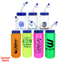 32 oz. Sports Bottle with Flexible Straw