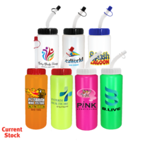 32 oz. Sports Bottle with Flexible Straw