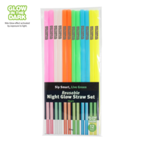 Nite Glow Reusable Straw - 12 Pack