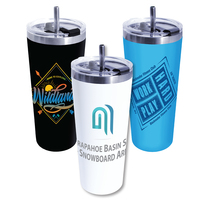 22oz Memphis Tumbler With Flip Top Lid & Stainless Steel Straw