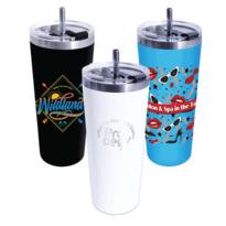 22 oz. Memphis Tumbler With Flip Top Lid & Stainless Steel Straw